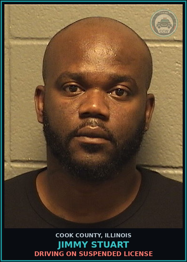 Booking mugshot of Jimmy Stuart in Cook County
