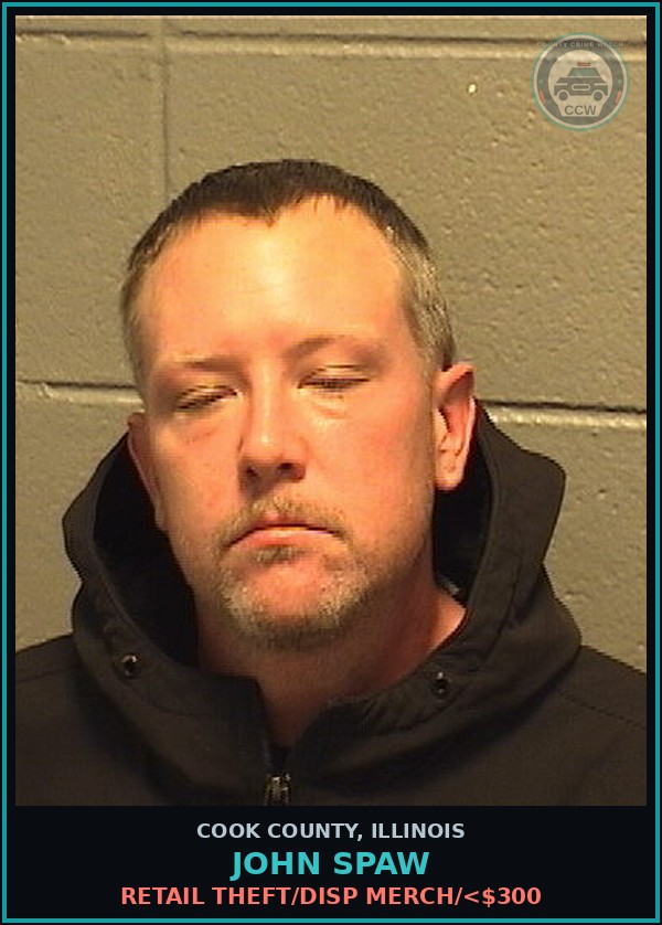 Booking mugshot of John Spaw in Cook County