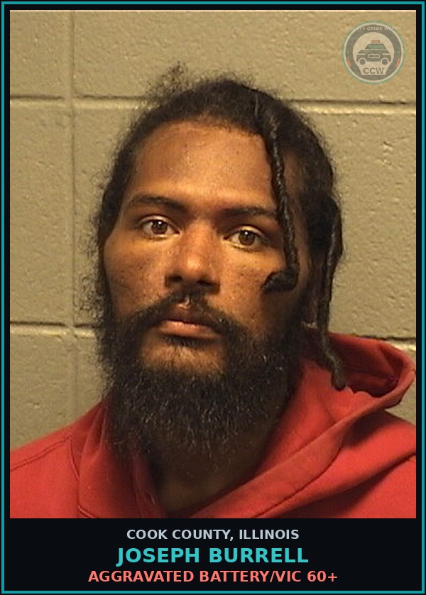 Booking mugshot of Joseph Burrell in Cook County
