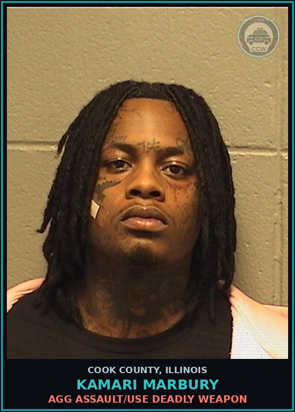 Booking mugshot of Kamari Marbury in Cook County