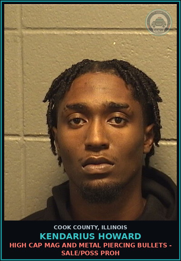 Booking mugshot of KENDARIUS HOWARD in Cook County