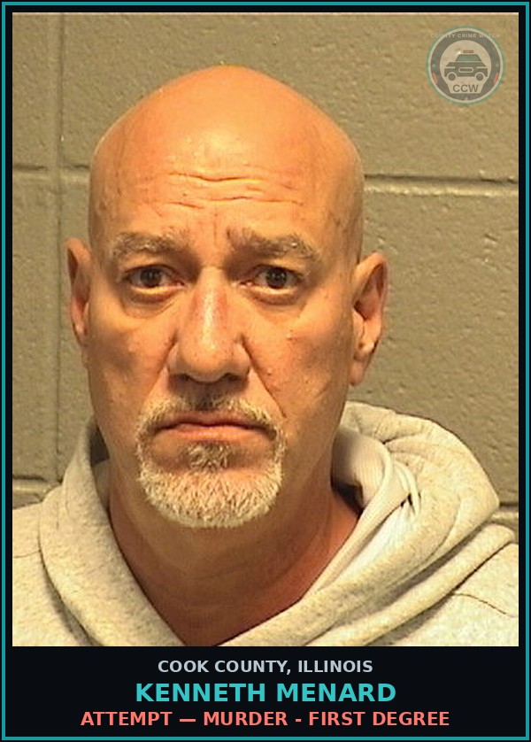 Booking mugshot of Kenneth Menard in Cook County
