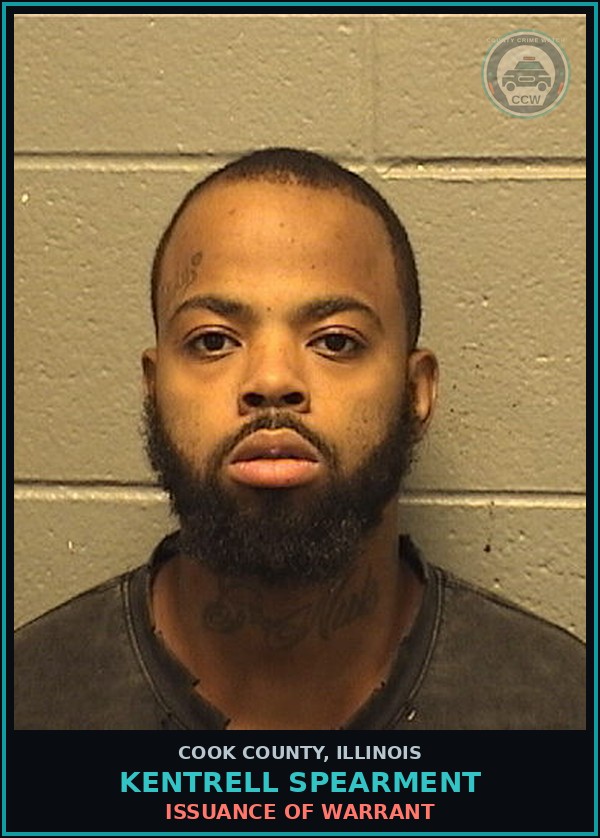 Booking mugshot of KENTRELL SPEARMENT in Cook County