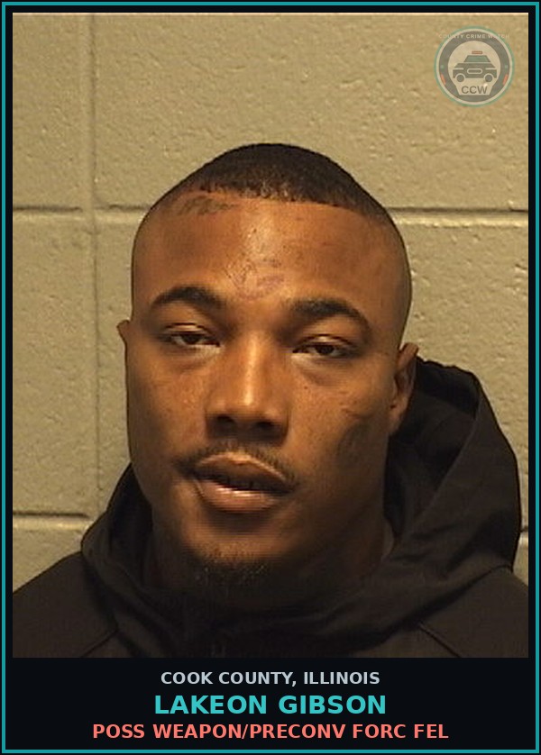Booking mugshot of Lakeon Gibson in Cook County