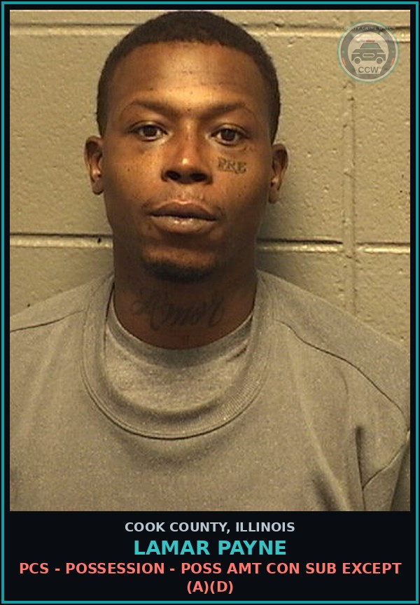 Booking mugshot of Lamar Payne in Cook County
