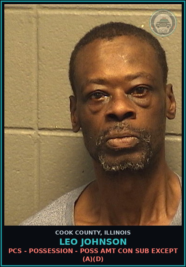 Booking mugshot of Leo Johnson in Cook County