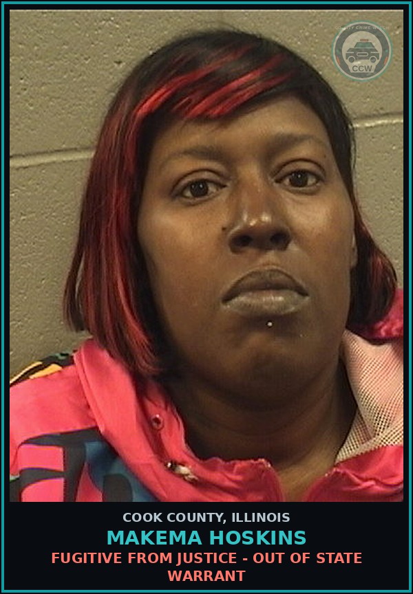 Booking mugshot of Makema Hoskins in Cook County