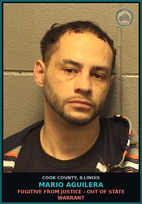 Booking mugshot of Mario Aguilera in Cook County