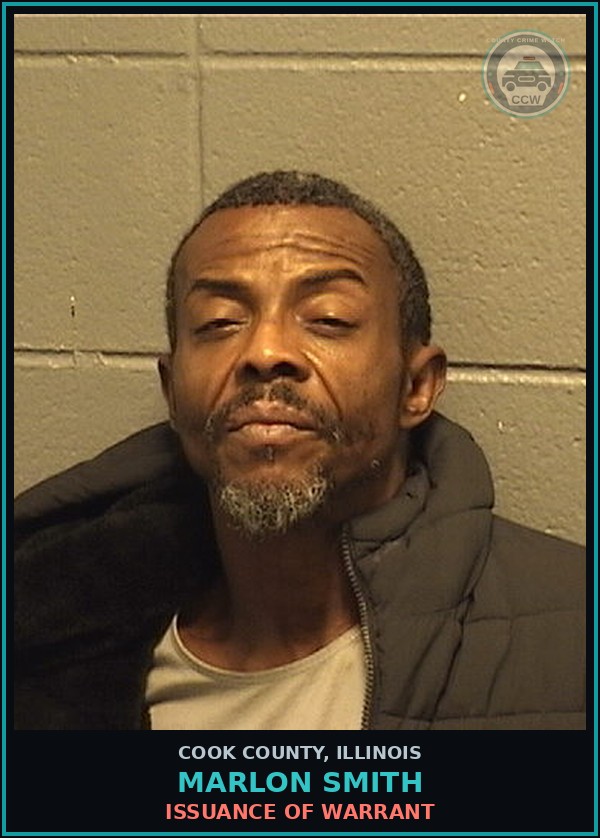 Booking mugshot of Marlon Smith in Cook County