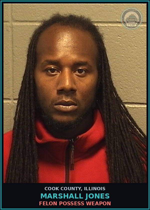 Booking mugshot of Marshall Jones in Cook County