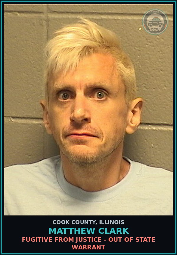 Booking mugshot of Matthew Clark in Cook County