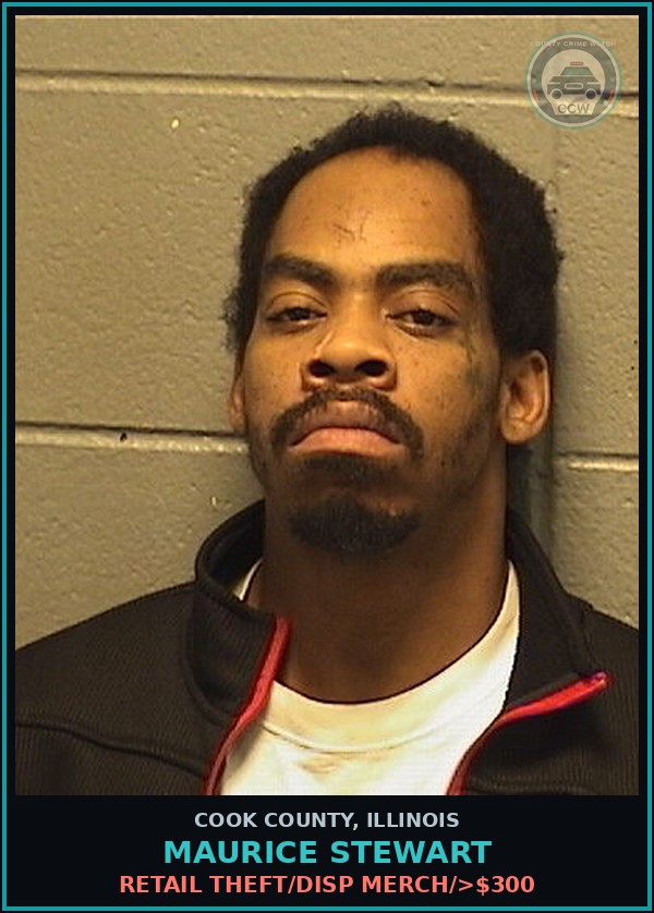 Booking mugshot of Maurice Stewart in Cook County
