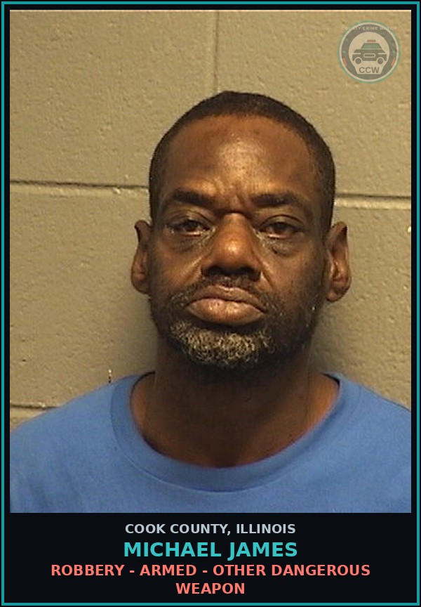 Booking mugshot of Michael James in Cook County