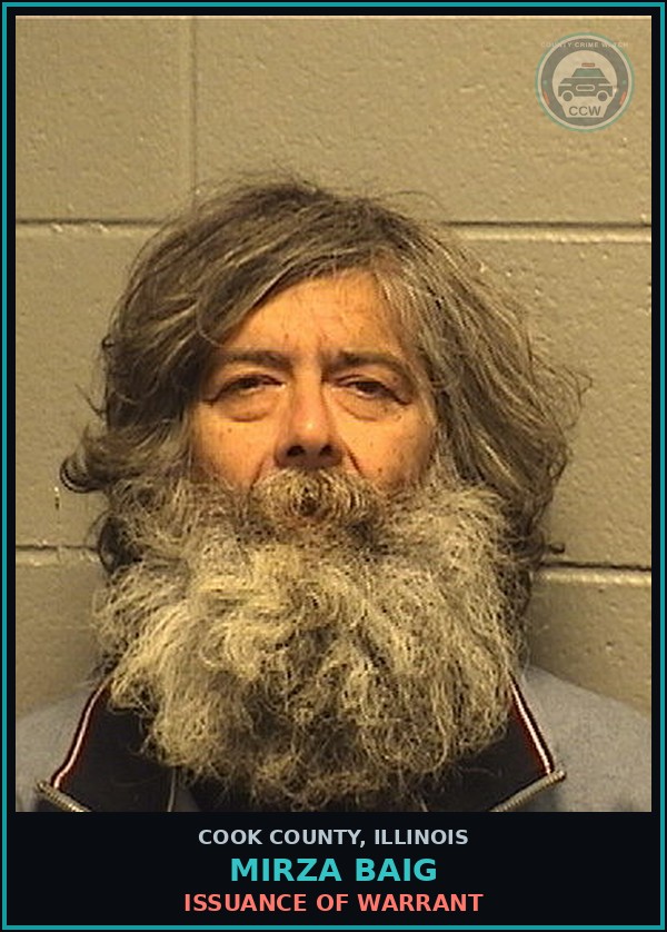 Booking mugshot of MIRZA BAIG in Cook County