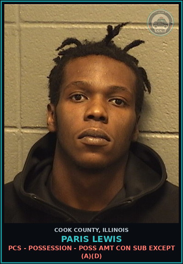 Booking mugshot of Paris Lewis in Cook County