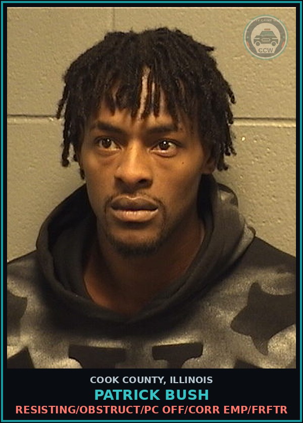 Booking mugshot of Patrick Bush in Cook County