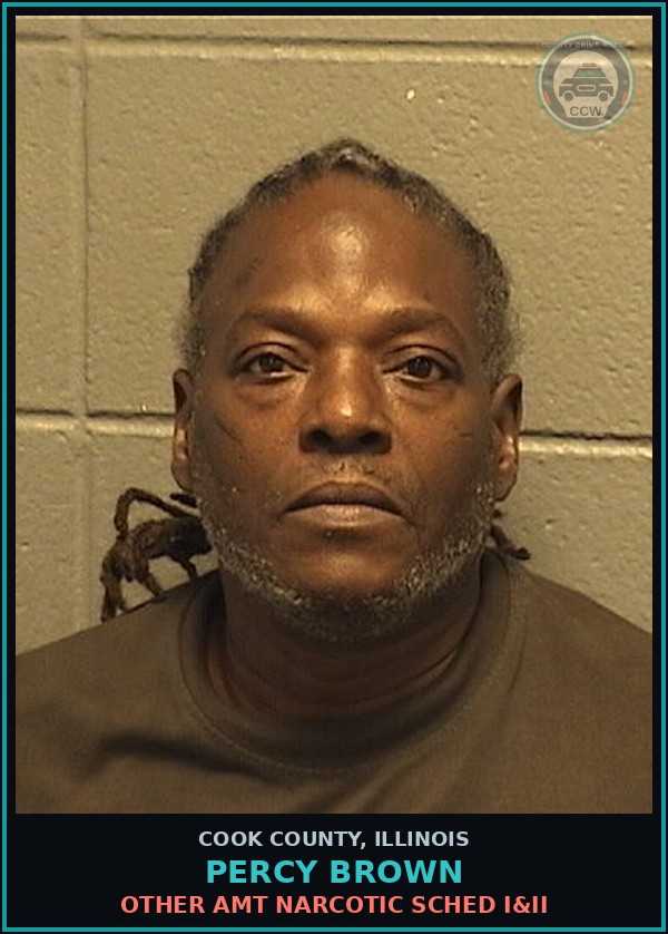 Booking mugshot of Percy Brown in Cook County