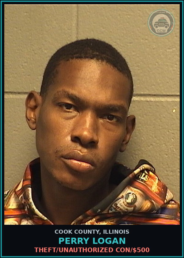 Booking mugshot of Perry Logan in Cook County