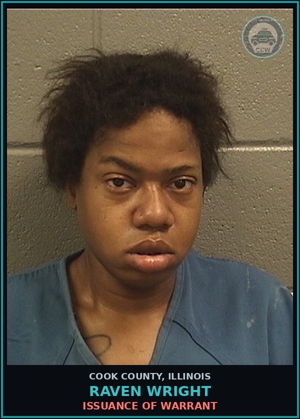 Booking mugshot of Raven Wright in Cook County