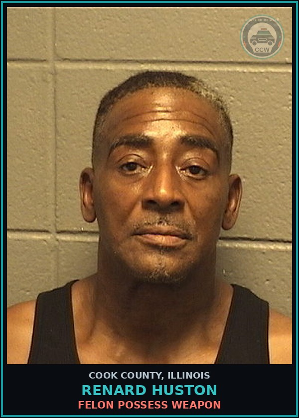 Booking mugshot of Renard Huston in Cook County