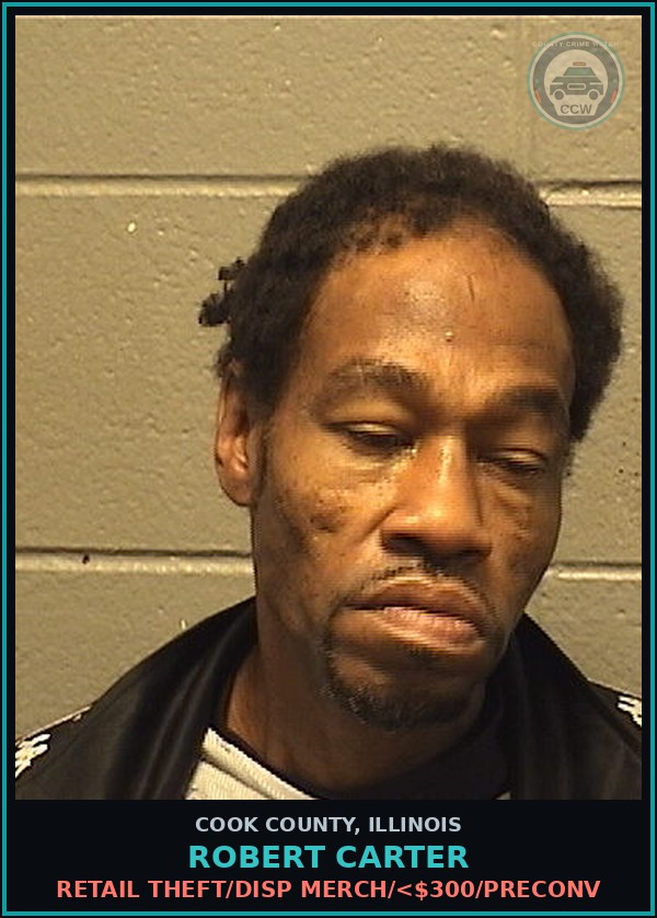 Booking mugshot of Robert Carter in Cook County