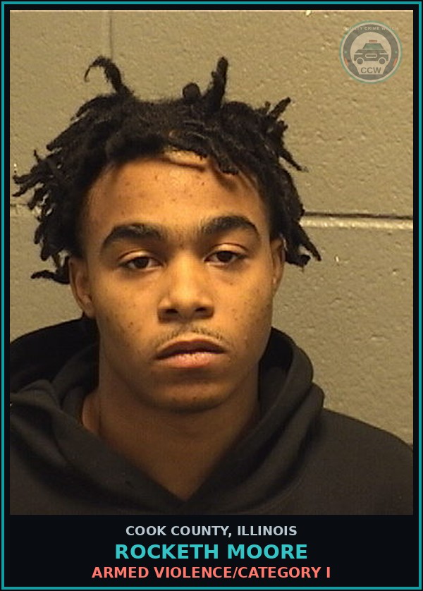 Booking mugshot of ROCKETH MOORE in Cook County