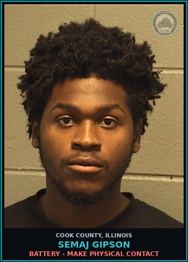 Booking mugshot of Semaj Gipson in Cook County