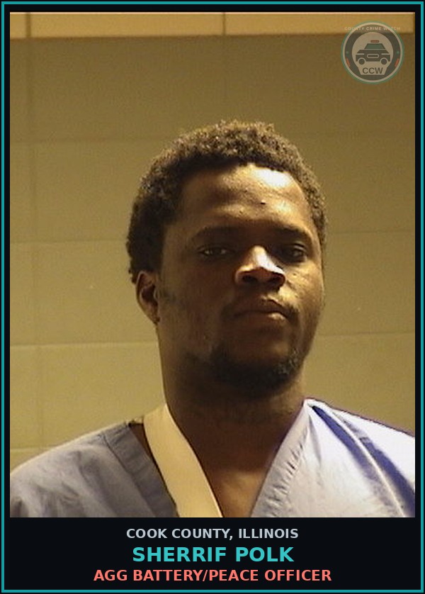Booking mugshot of Sherrif Polk in Cook County