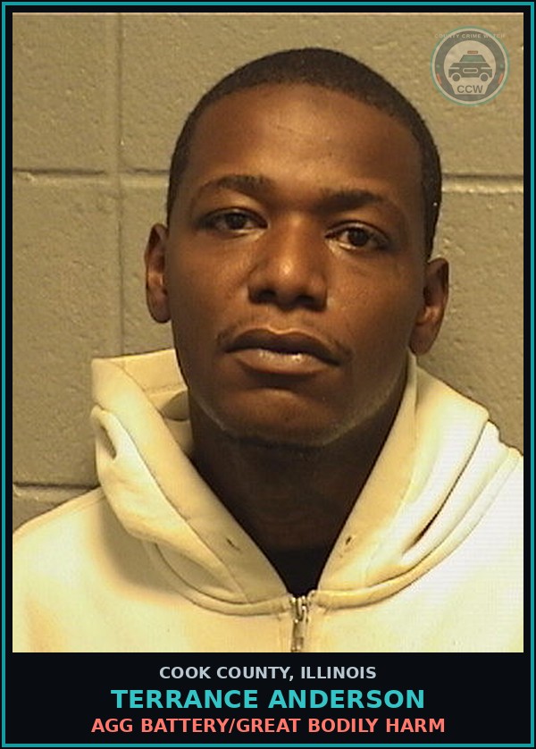 Booking mugshot of Terrance Anderson in Cook County