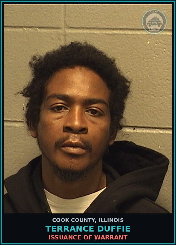 Booking mugshot of Terrance Duffie in Cook County