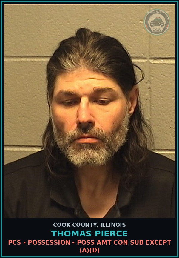 Booking mugshot of Thomas Pierce in Cook County