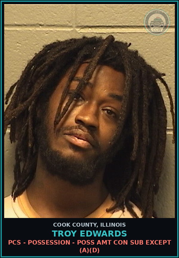 Booking mugshot of Troy Edwards in Cook County
