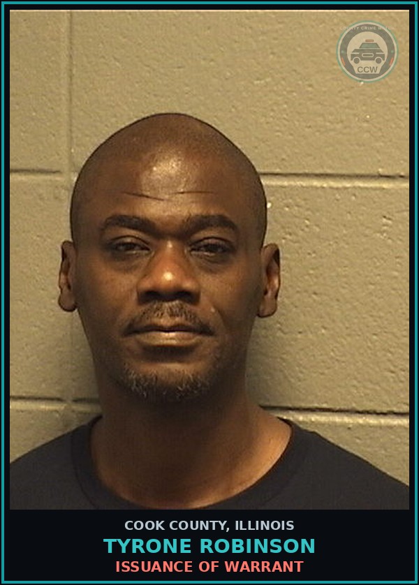 Booking mugshot of Tyrone Robinson in Cook County