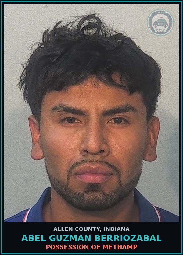 Booking mugshot of Abel Guzman Berriozabal in Allen County