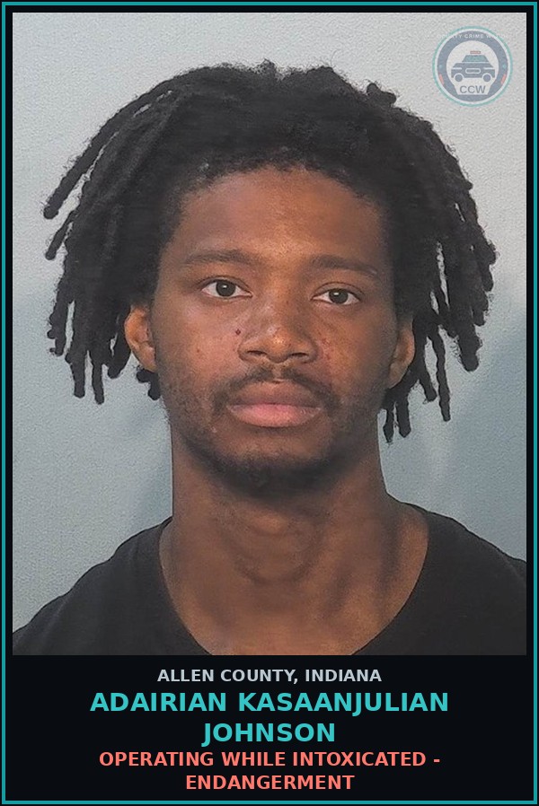 Booking mugshot of Adairian Kasaanjulian Johnson in Allen County