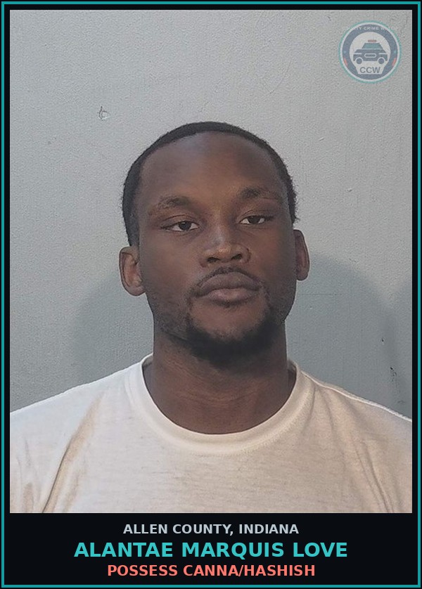 Booking mugshot of Alantae Marquis Love in Allen County