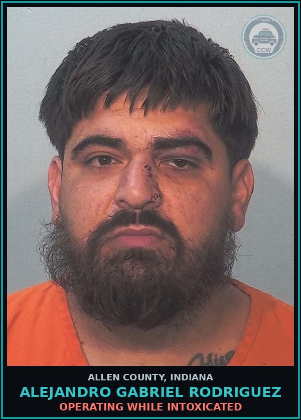 Booking mugshot of Alejandro Gabriel Rodriguez in Allen County