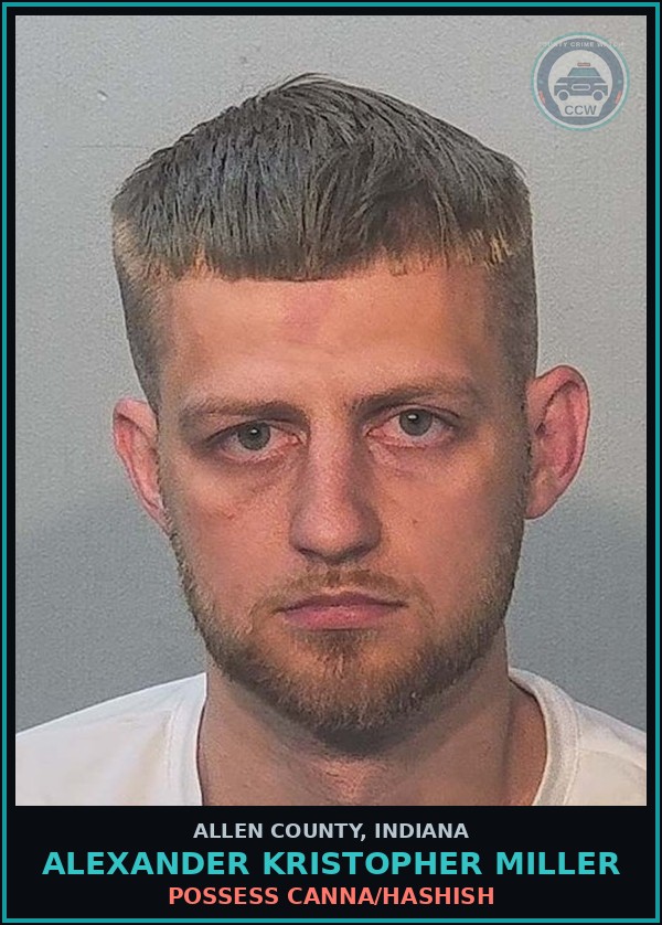Booking mugshot of Alexander Kristopher Miller in Allen County