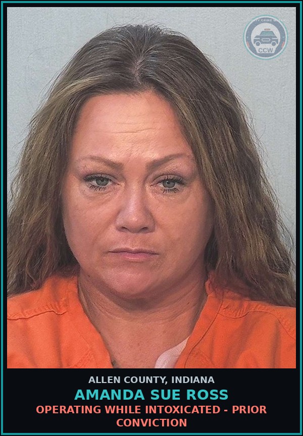 Booking mugshot of Amanda Sue Ross in Allen County