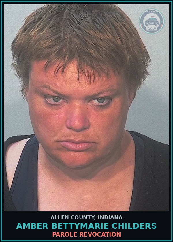 Booking mugshot of Amber Bettymarie Childers in Allen County