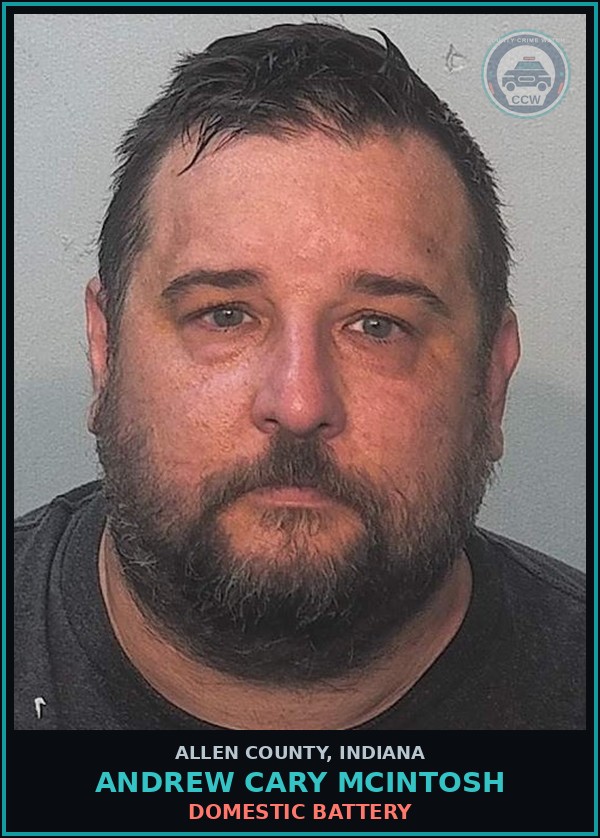Booking mugshot of Andrew Cary Mcintosh in Allen County