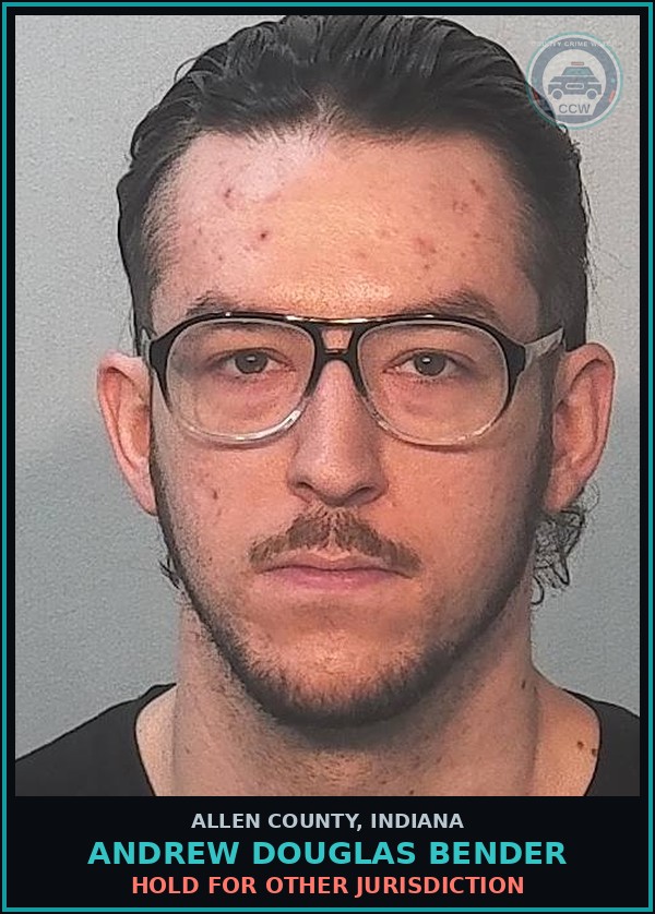 Booking mugshot of Andrew Douglas Bender in Allen County