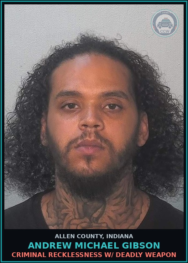 Booking mugshot of Andrew Michael Gibson in Allen County