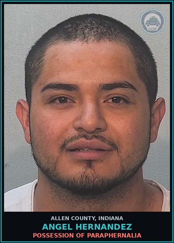 Booking mugshot of Angel Hernandez in Allen County
