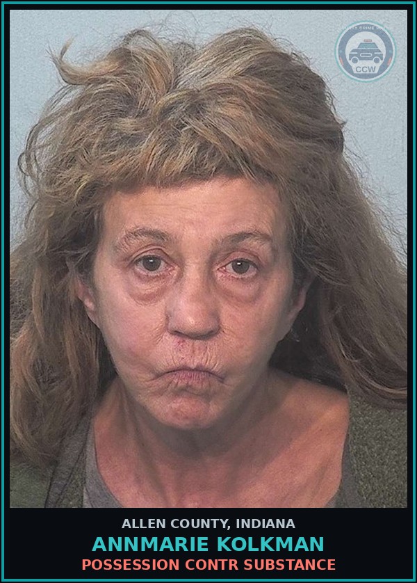 Booking mugshot of Annmarie Kolkman in Allen County