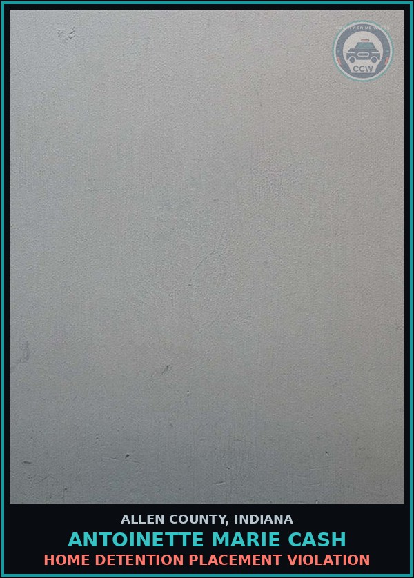 Booking mugshot of Antoinette Marie Cash in Allen County