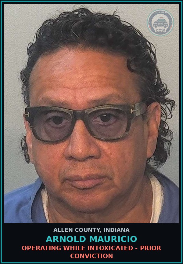 Booking mugshot of Arnold Mauricio in Allen County
