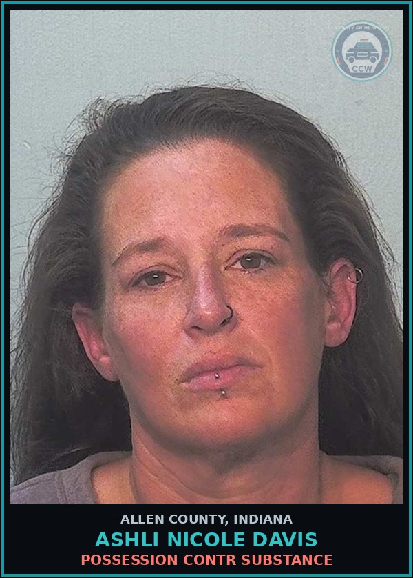 Booking mugshot of Ashli Nicole Davis in Allen County
