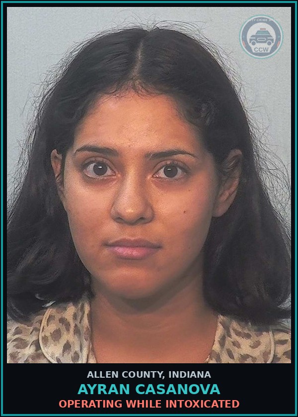 Booking mugshot of Ayran Casanova in Allen County