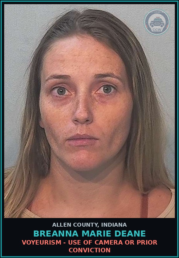 Booking mugshot of Breanna Marie Deane in Allen County